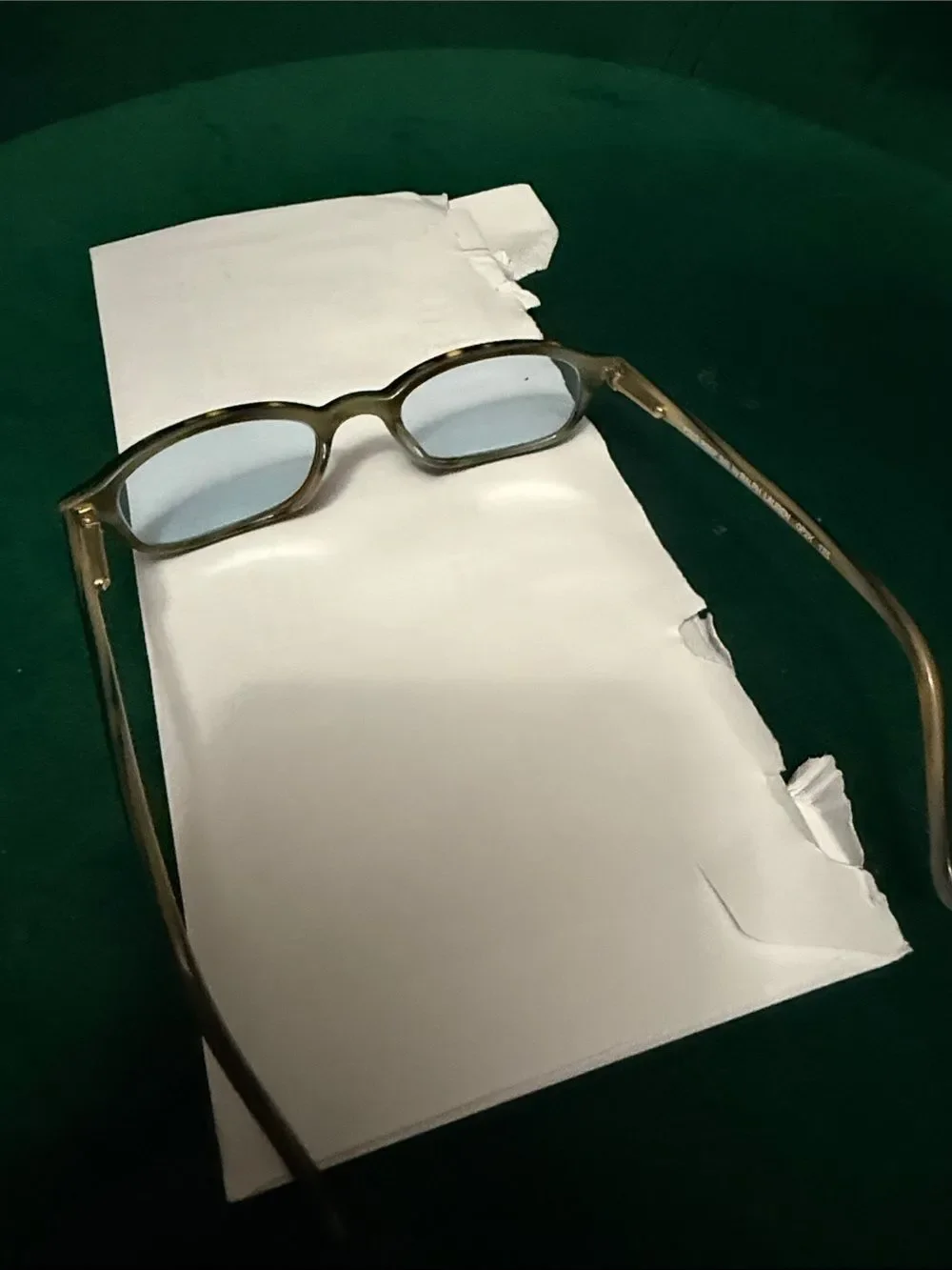 Ralph Lauren KIDS Brown Tortoiseshell Oval Glasses Blue Tint - Vintage Eyewear